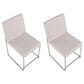 Lumisource Fuji Side Chair with Beige Cushion in Brushed Stainless Steel (Set of 2), , large