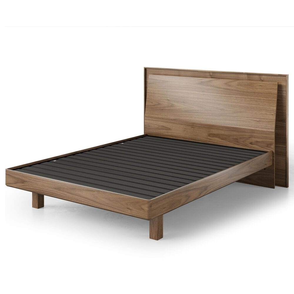 BDI Kava Queen Platform Bed in Natural Walnut with Lighting and USB Ports, , large