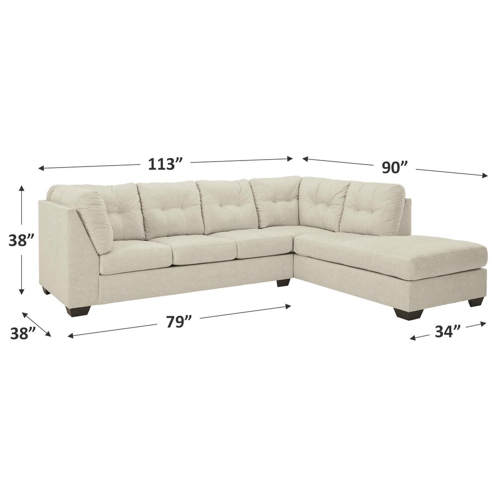 Ashley Falkirk 2-Piece Right Facing Sectional with Chaise in Parchment, , large