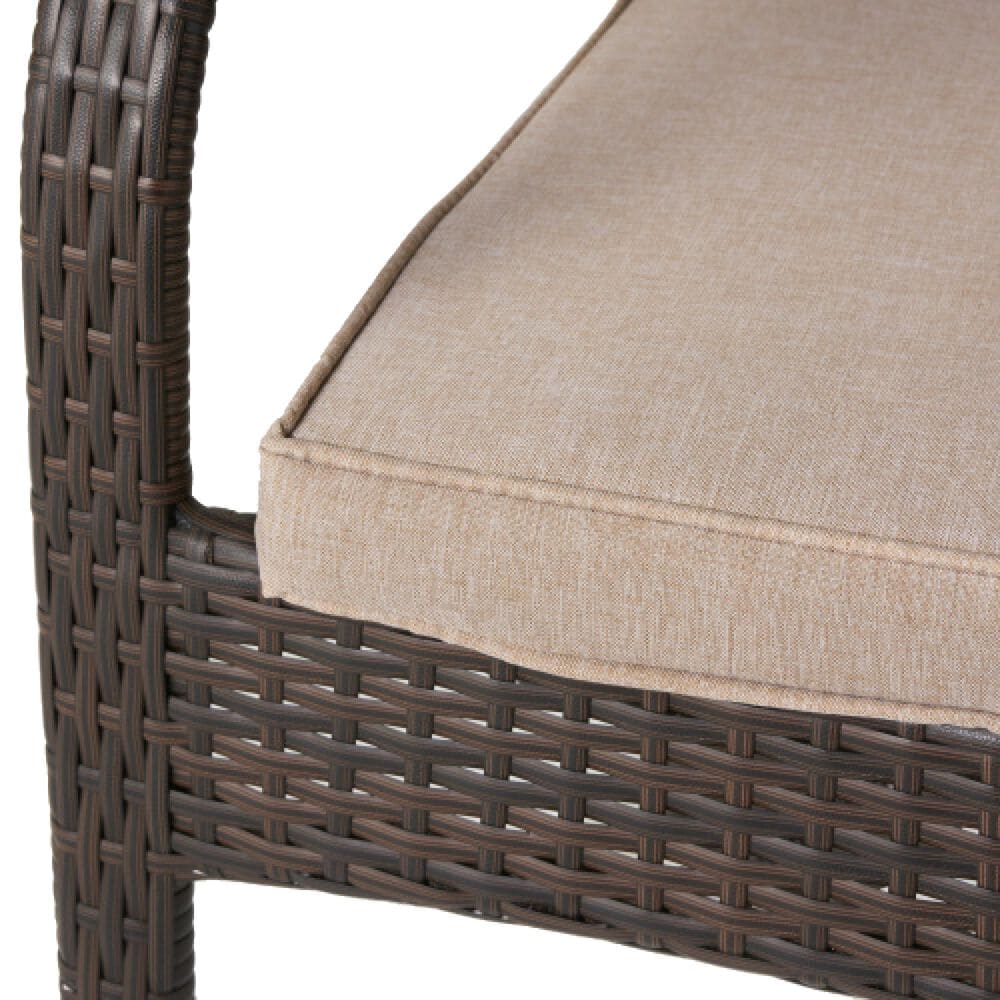 Hearth and Haven Patio Wicker Dining Chair in Brown &#40;Set of 4&#41;, , large