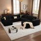 Noviland HOMLUX 5-Piece Mod U-Sectional with Chaise in Black, , large