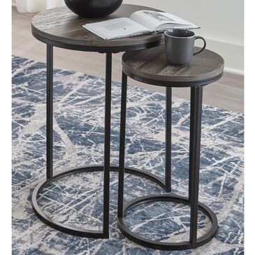 Signature Design by Ashley Briarsboro Accent Nesting Table Set in Washed Gray and Black, , large