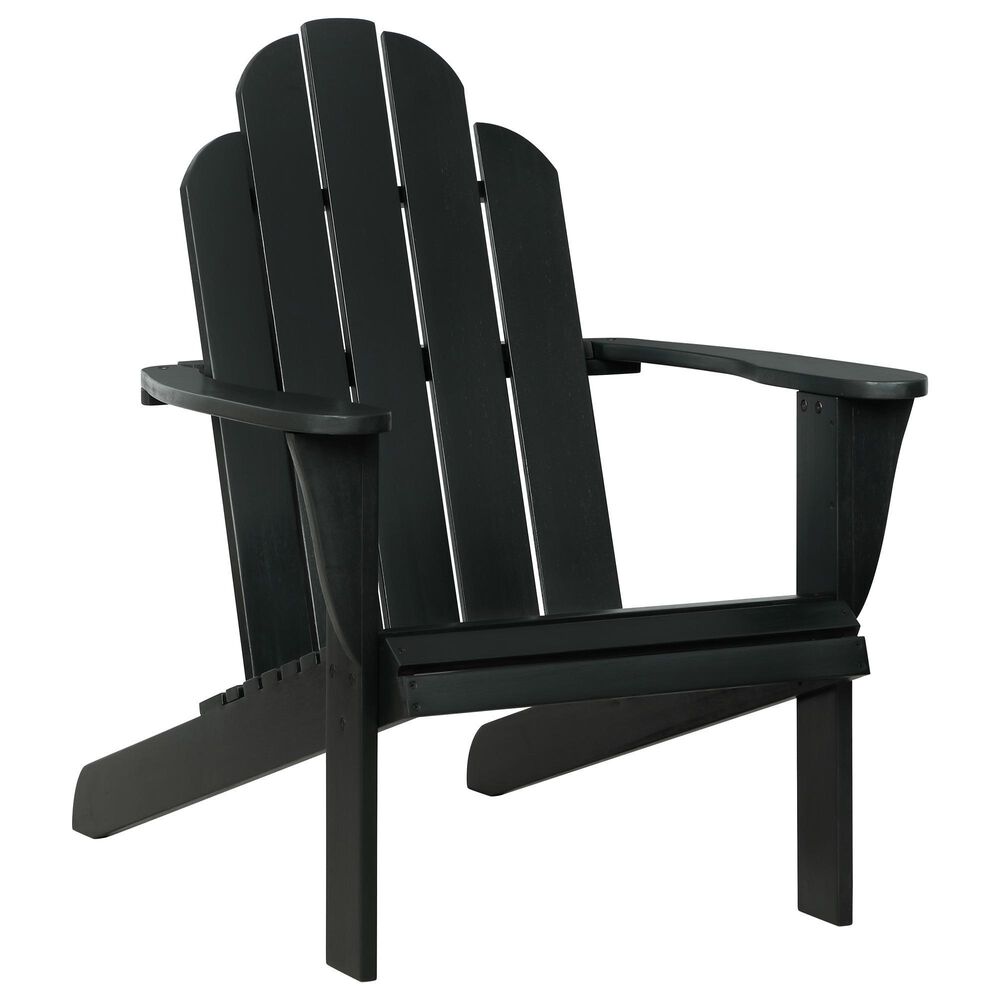Linon Home Decor Adirondack Patio Chair in Black, , large