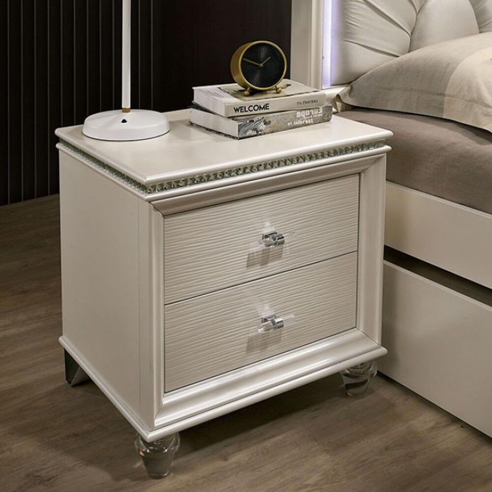Furniture of America Allie 4-Piece Twin Bedroom Set in Pearl White, , large