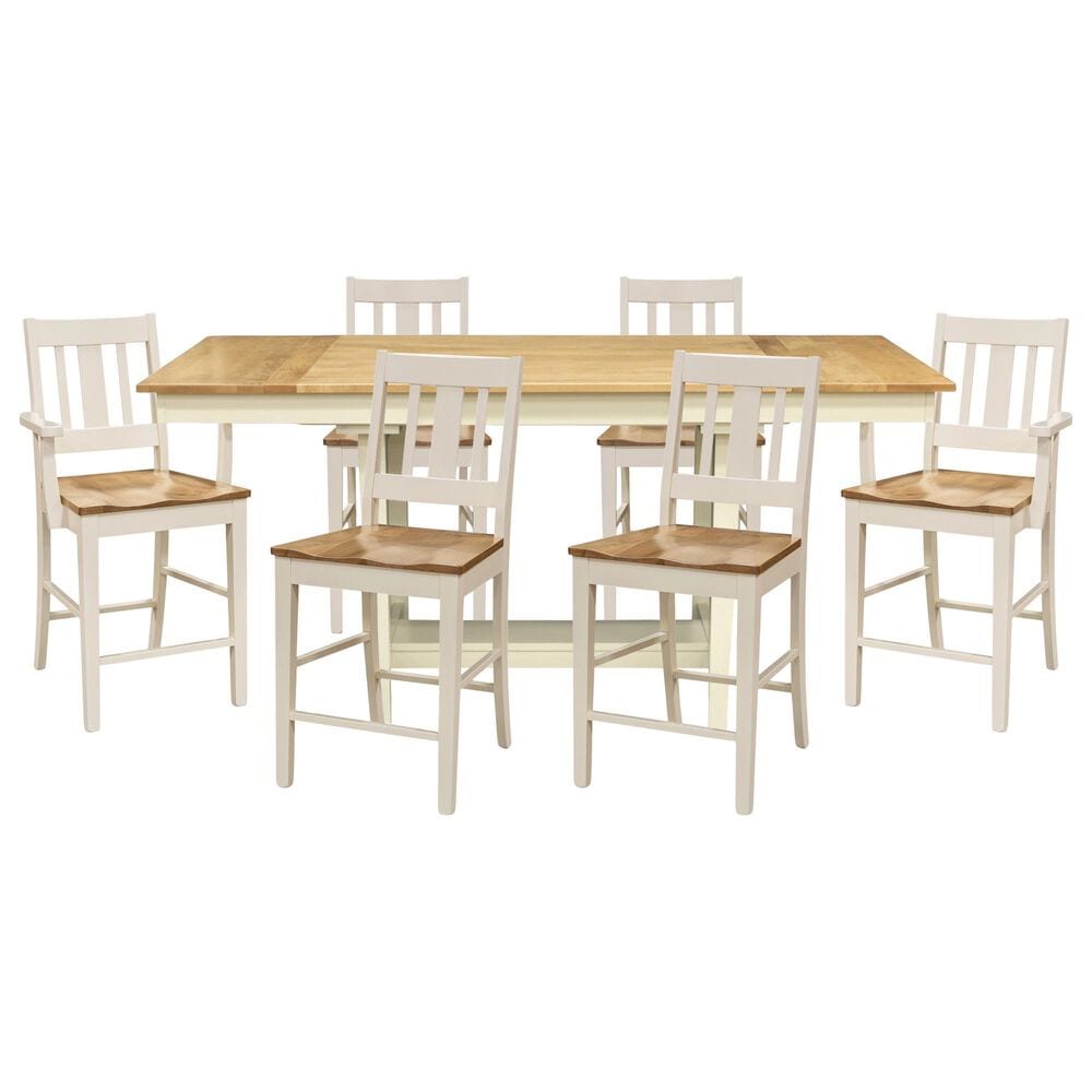Fleming Furniture Co. Eleanor 7-Piece Rectangular Dining Set in Tan and White