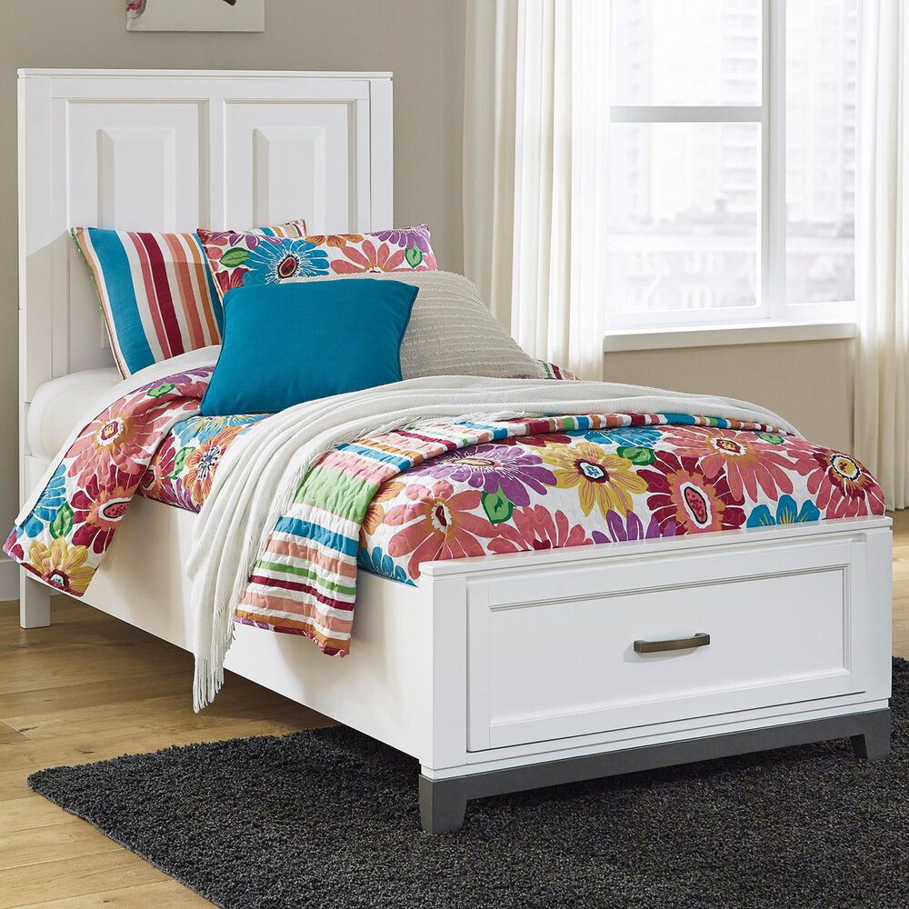 Signature Design by Ashley Brynburg Twin Storage Bed in White, , large