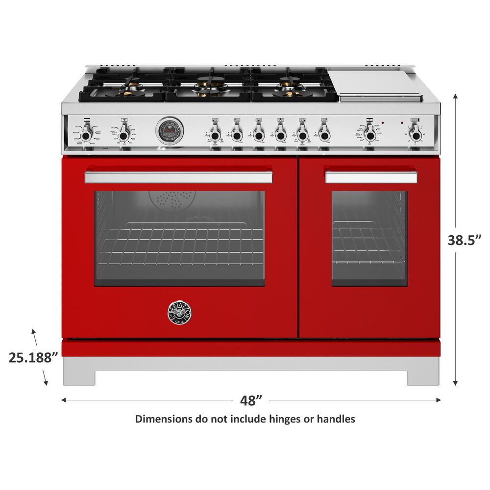 Bertazzoni Professional 7.0 Cu. Ft. Freestanding Dual Fuel Range in Rosso, , large