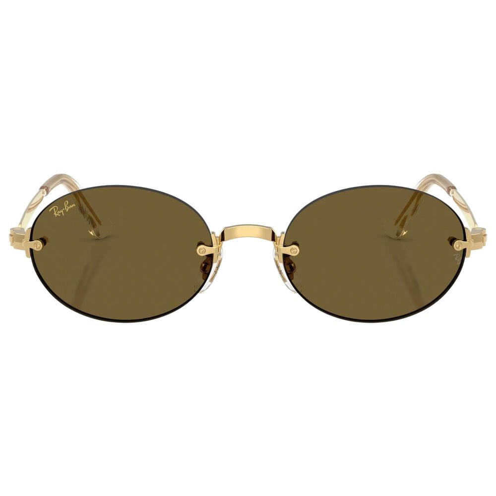 Rayban Glasses A$AP Rocky Sunglasses with Dark Brown Lenses in Polished Arista Gold, , large