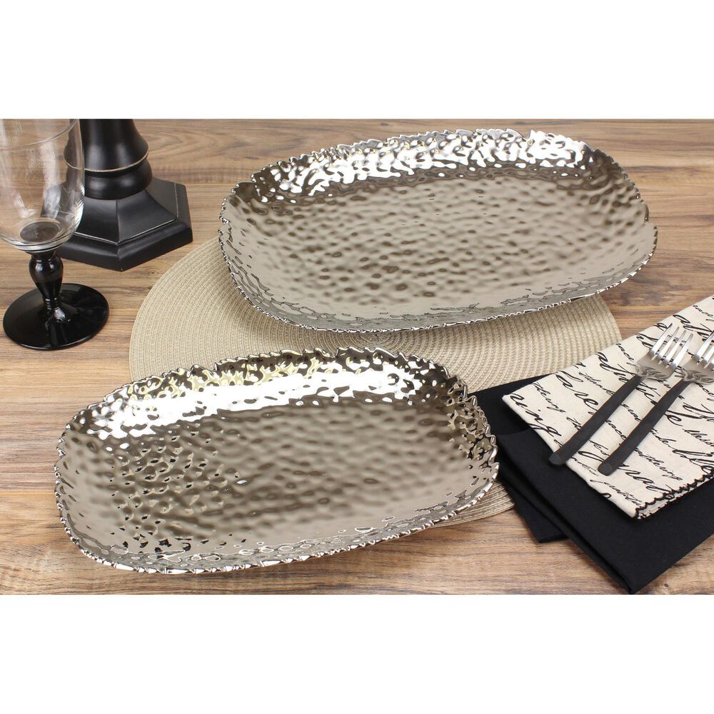 Pampa Bay 14&quot; Medium Serving Platter in Silver, , large