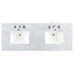 James Martin Vanities Brittany 60" Double Bathroom Vanity in Smokey Celadon with 3 cm Carrara White Marble Top and Rectangular Sinks, , large
