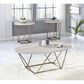 Steve Silver Rowyn 3-Piece Occasional Table in White with Faux Marble Finish, , large