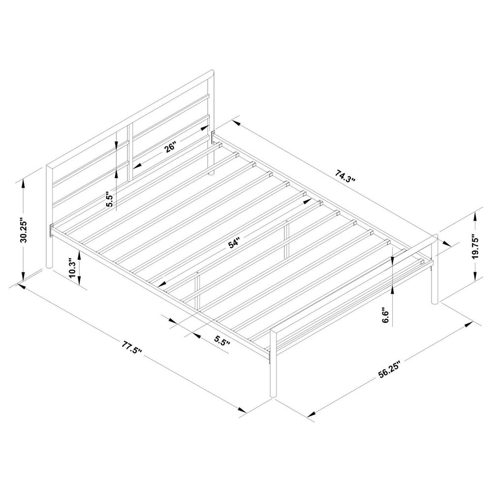 Hearth and Haven Full Platform Bed with Headboard and Footboard in Grey, , large
