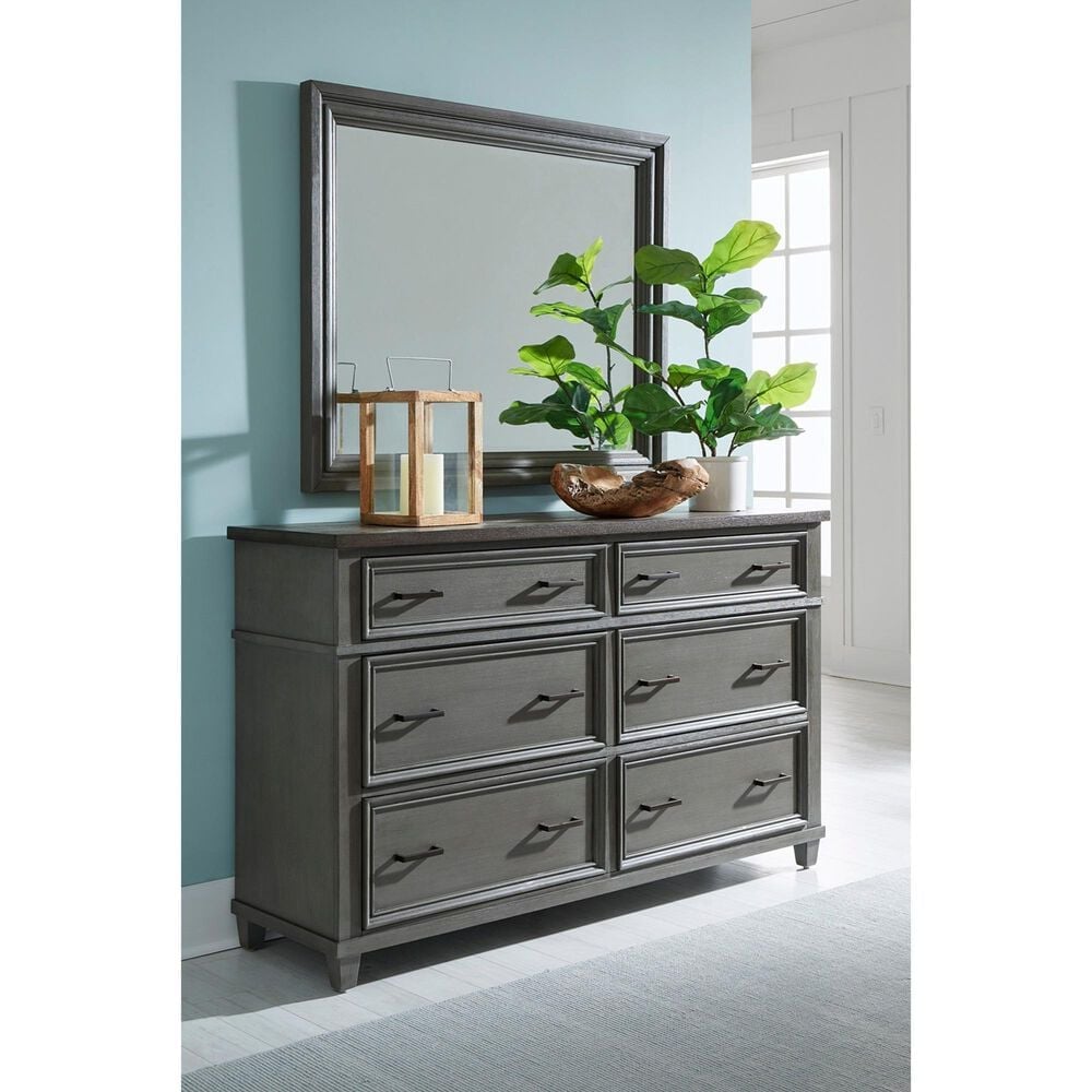Riva Ridge Caraway Landscape Mirror in Aged Slate, , large