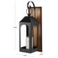 Maple and Jade 21" Indoor/Outdoor Wall Sconce with Wood Backing in Matte Black and Brown, , large