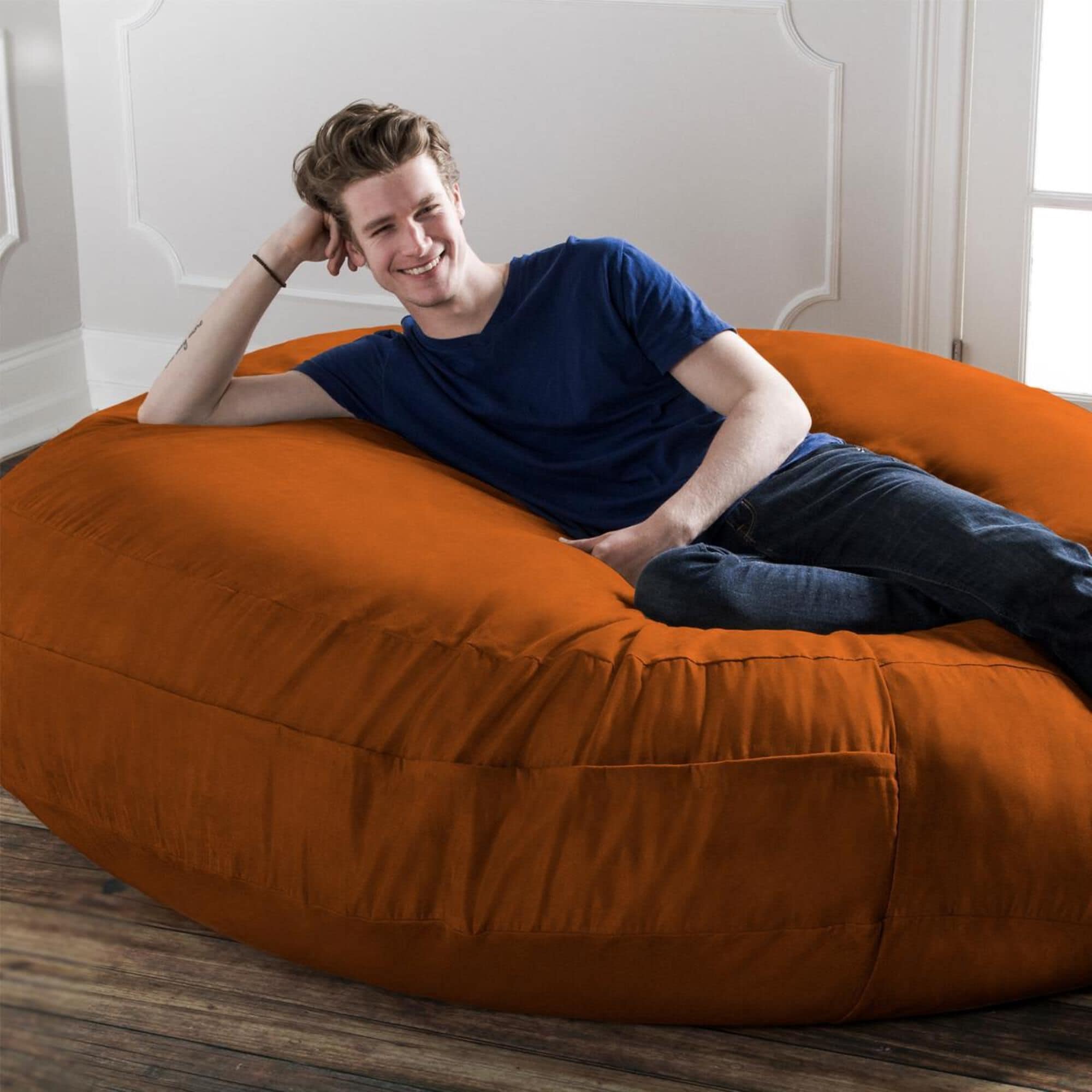 Giant orange bean bag sales