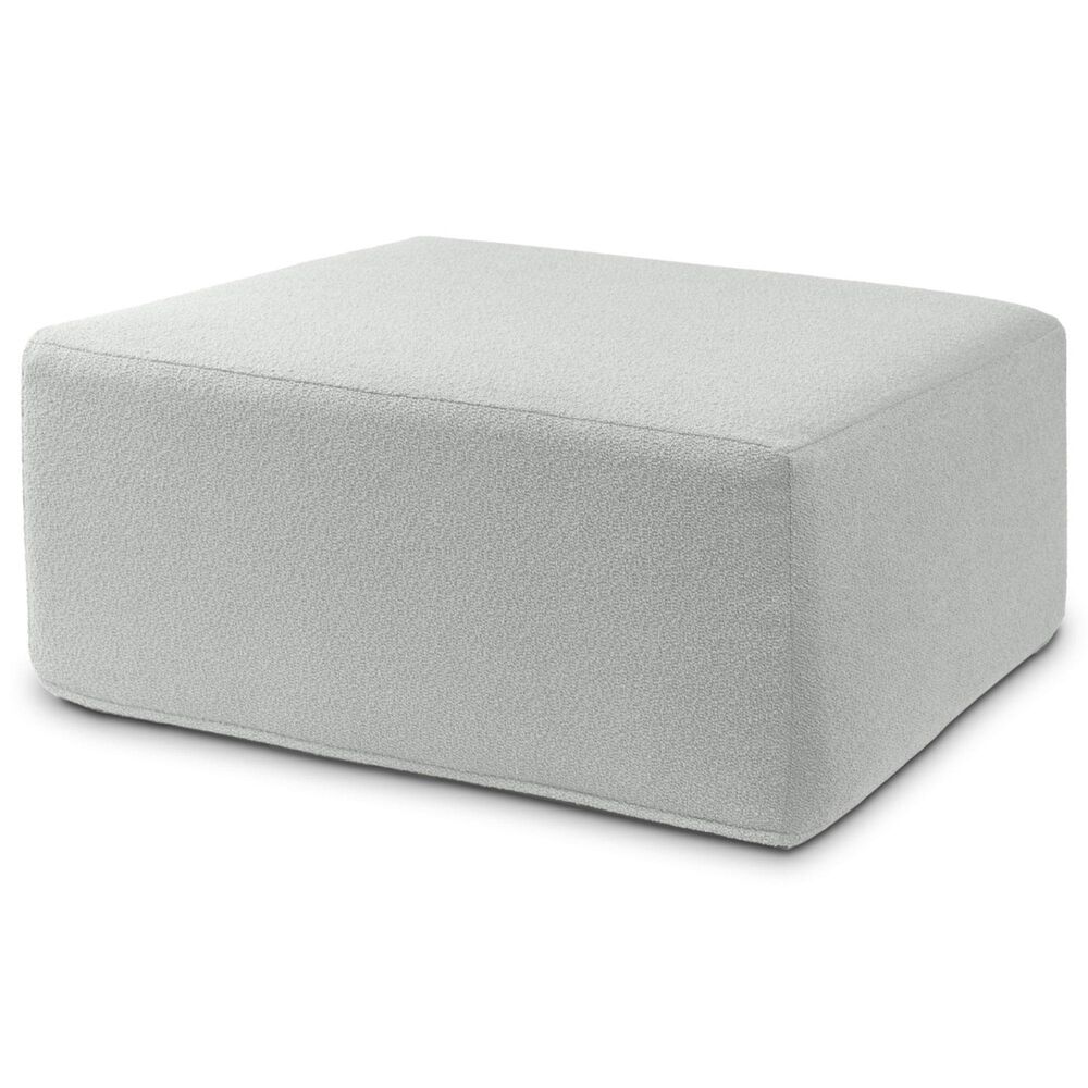 Jaxx Fairlie Boucle Fabric Ottoman in Silver, , large