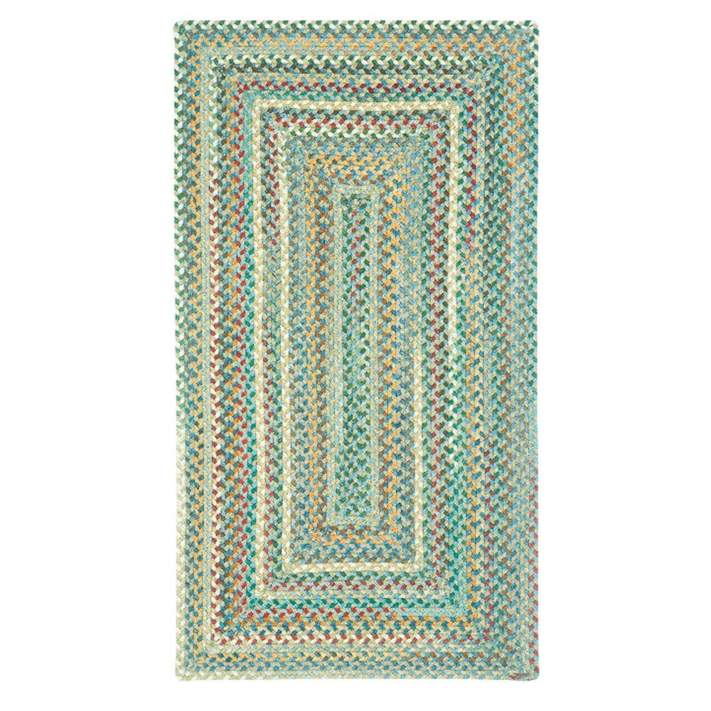 Capel Bear Creek 0980-400 5" x 8" Misty Blue Concentric Area Rug, , large
