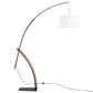 Lumisource Robyn Floor Lamp with White Shade in Walnut and Black, , large