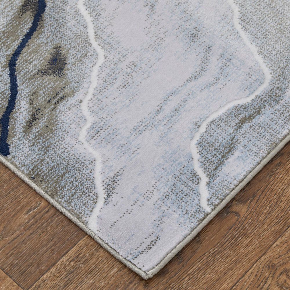 Feizy Gaspar 2&#39;10&quot; x 8&#39; Gray and Ivory Runner, , large