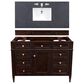 James Martin Vanities Brittany 48" Single Bathroom Vanity in Burnished Mahogany with 3 cm Charcoal Soapstone Quartz Top and Rectangle Sink, , large
