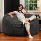 Jaxx Saxx 5" Large Round Bean Bag Chair in Black, , large