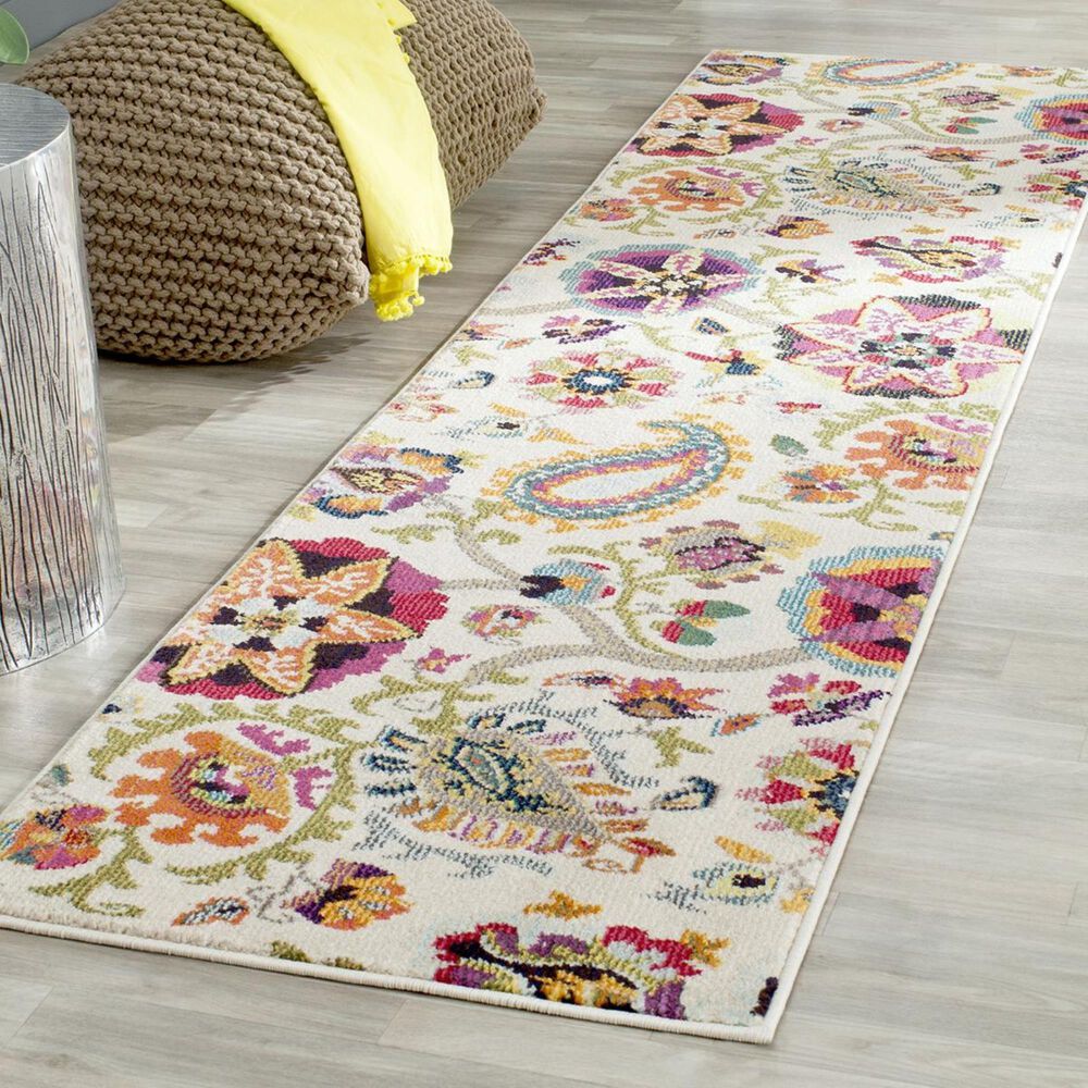 Safavieh Monaco MNC229A-212 2"2" x 12" Ivory/Multi Runner, , large