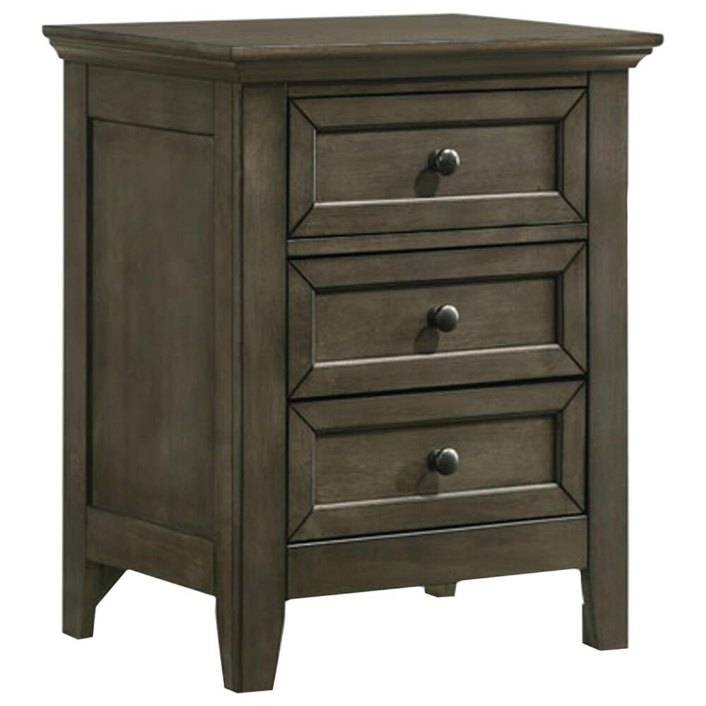 Hawthorne Furniture San Mateo 3 Drawer Nightstand in Gray, , large