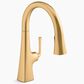 Kohler Graze Pull-Down Kitchen Sink Faucet in Vibrant Brushed Modern Brass, , large