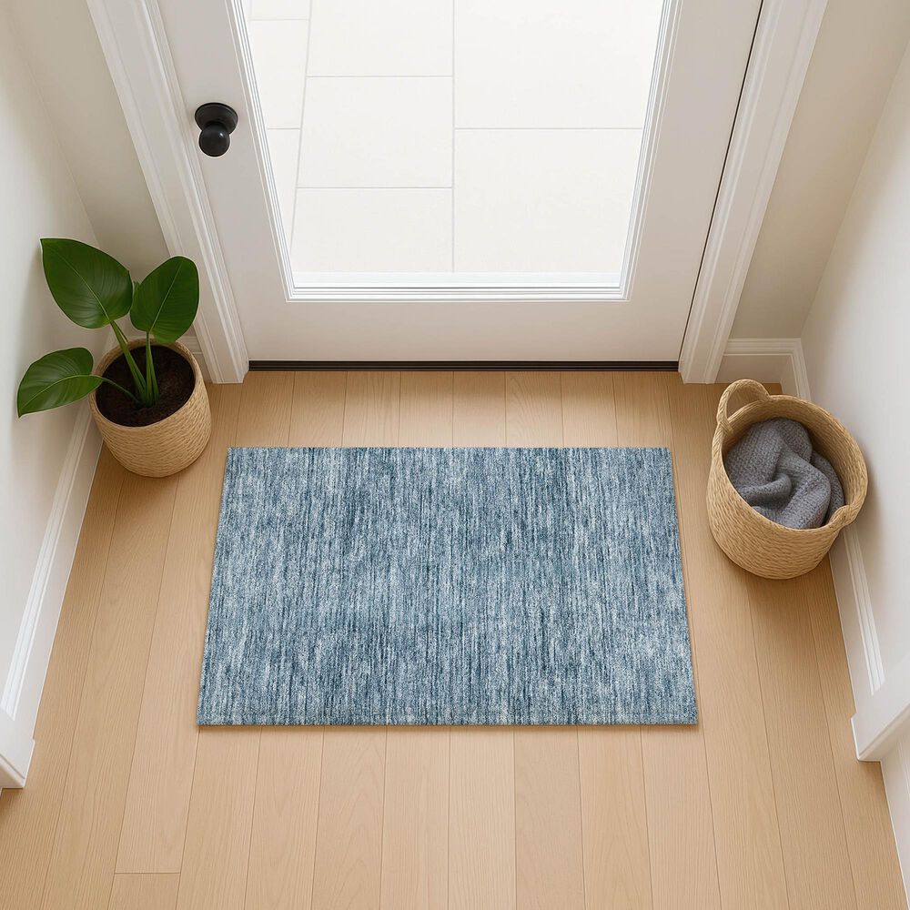 Dalyn Rug Company Soft Essentials Solid Denim 2'6" x 3'10" Indoor/Outdoor Area Rug, , large
