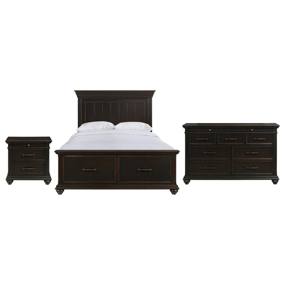 Mayberry Hill Slater Queen Storage Bed with Dresser and Nightstand in Black, , large