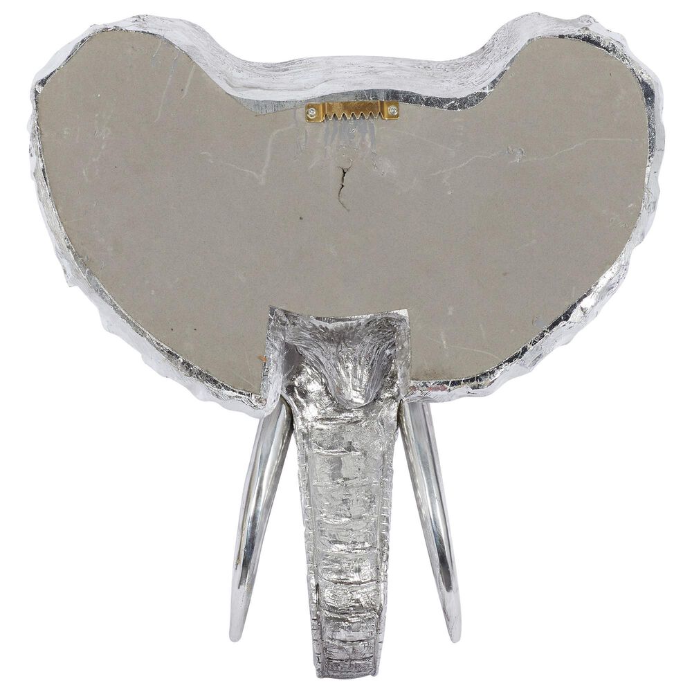 Maple and Jade 16" x 16" Eclectic Elephant Head Wall Decor in Silver, , large