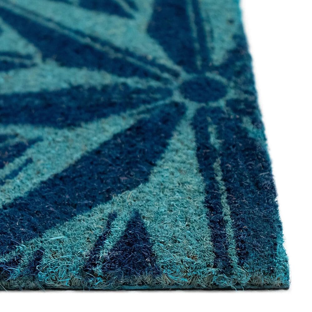 Trans-Ocean Import Natura Compass 2&#39; x 3&#39; Natural and Blue Door Mat, , large