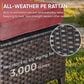 Sunwell Garden Outdoor Ottoman with Brown Rattan in Red (Set of 2), , large
