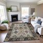Dalyn Rug Company Silk Road Black, Ivory, Gold, Copper, Blush, Aloe and Wheat 9" x 12" Area Rug, , large