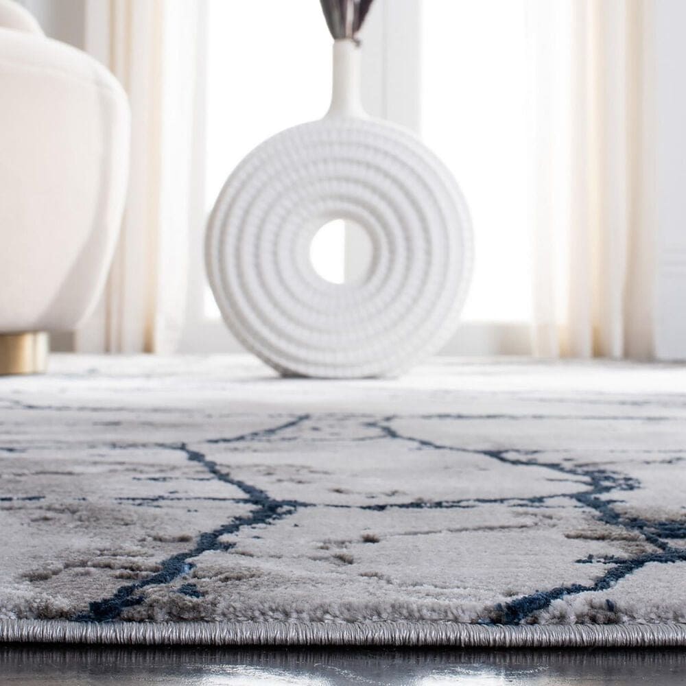 Safavieh Craft 2&#39;3&quot; x 16&#39; Ivory, Grey and Blue Runner, , large