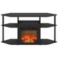 HOMLUX 47" Corner TV Stand with Electric Fireplace in Americano and Black, , large