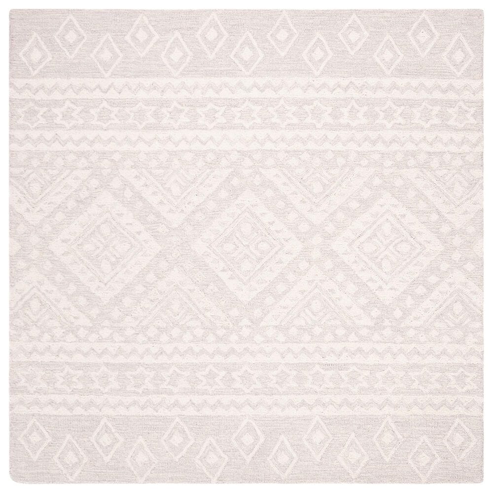 Safavieh Micro-Loop Southwestern 5" Square Gray and Ivory Area Rug, , large