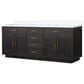 Lexora Home Abbey 80" Double Bathroom Vanity in Black Oak with 2 cm White Quartz Top and Rectangular Sinks, , large