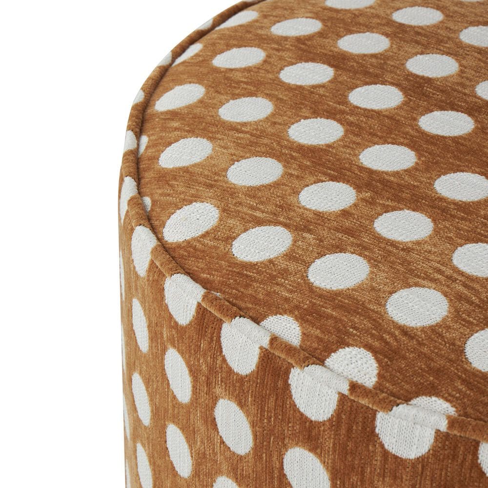 Maple and Jade Round Swivel Chair in Brown and White, , large