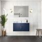 Lexora Home Geneva 36" Single Bathroom Vanity Cabinet Only in Navy Blue and 36" LED Mirror, , large