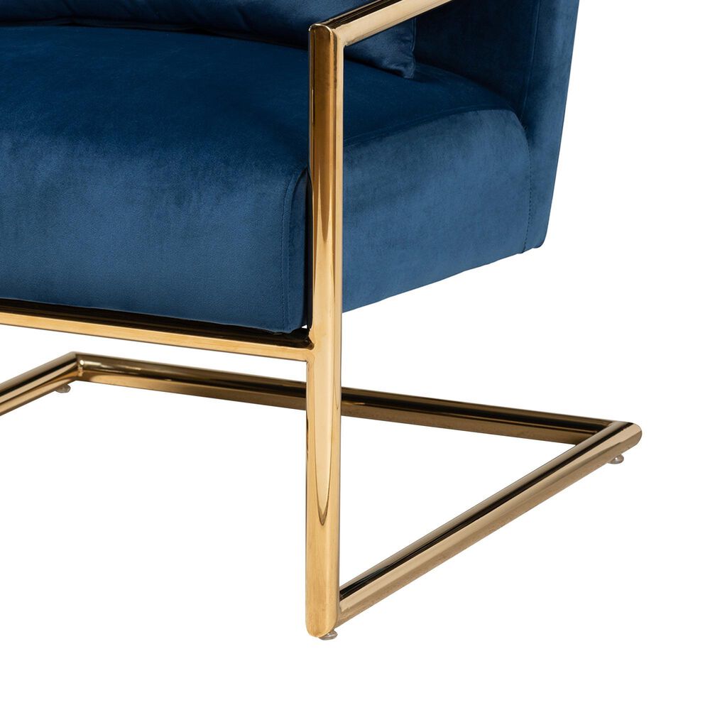 Baxton Studio Mira Arm Chair in Navy Blue, , large