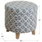 Kinfine Upholstered Ottoman in Blue and White, , large