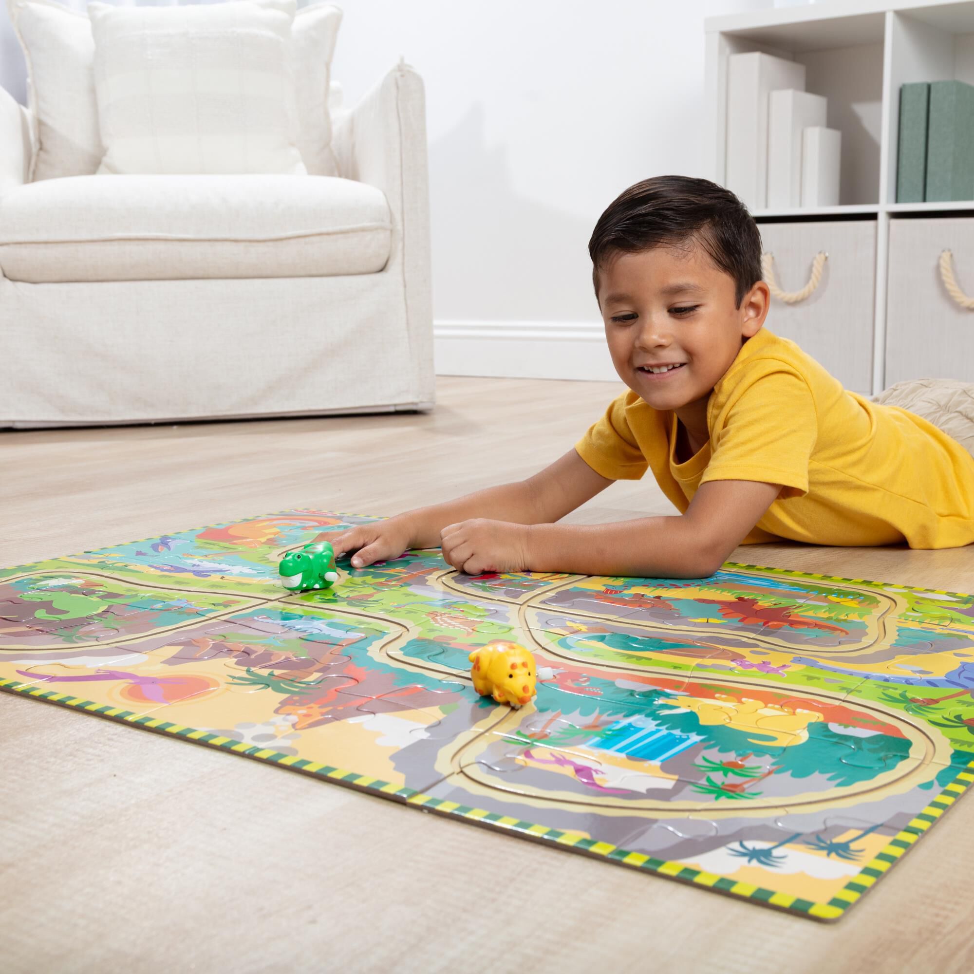 Melissa & Doug Dinosaur Chase Track Floor Puzzle