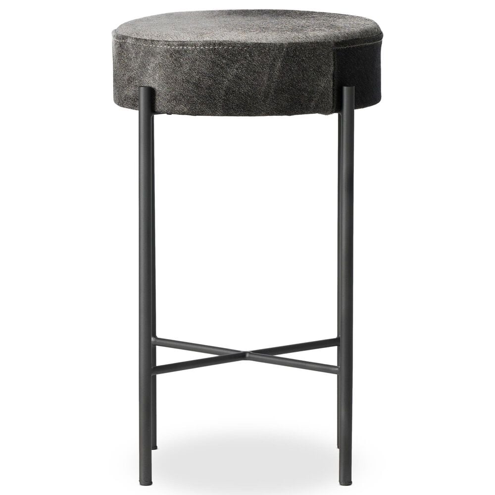 Four Hands Nocona Counter Stool in Gunmetal and Natural Hide in Black, , large