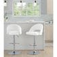 LumiSource Renee Adjustable Swivel Bar Stool with Cream Fabric Upholstery in Chrome (Set of 2), , large