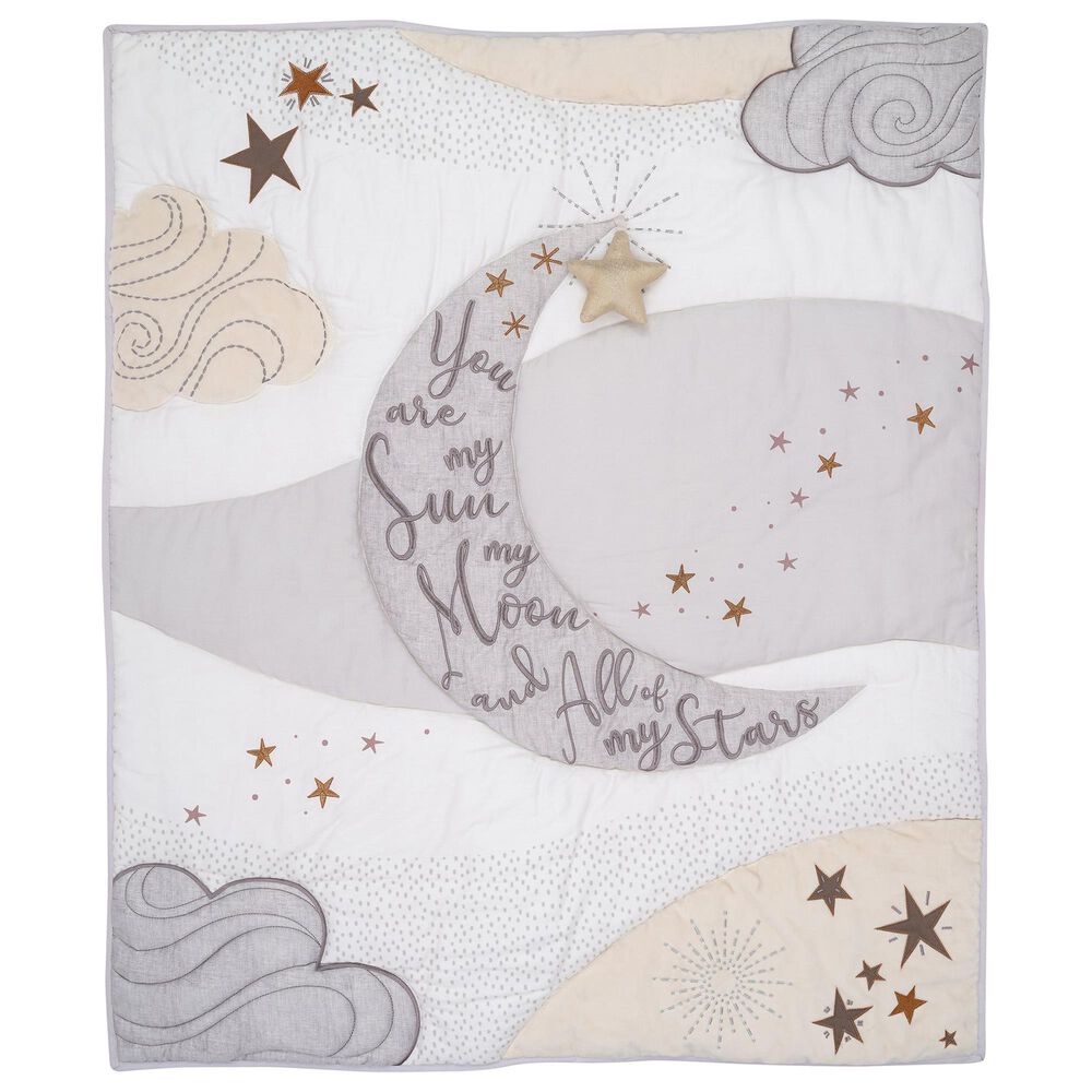 Lambs and Ivy Goodnight Moon 3-Piece Crib Bedding Set in White, Gray and Copper, , large