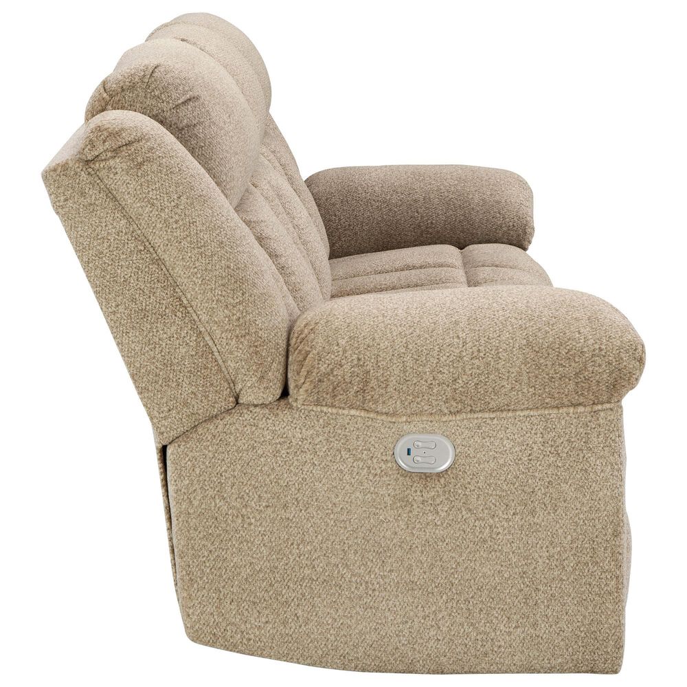 Ashley Tip-Off Power Reclining Sofa with Adjustable Headrest in Wheat, , large