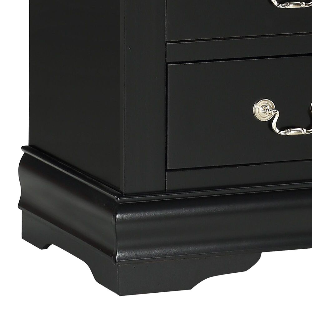 Crown Mark Louis Philip 2 Drawer Nightstand in Black, , large