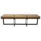Classic Home Calvin Leather Narrow Bench with Chestnut Cushion in Black, , large