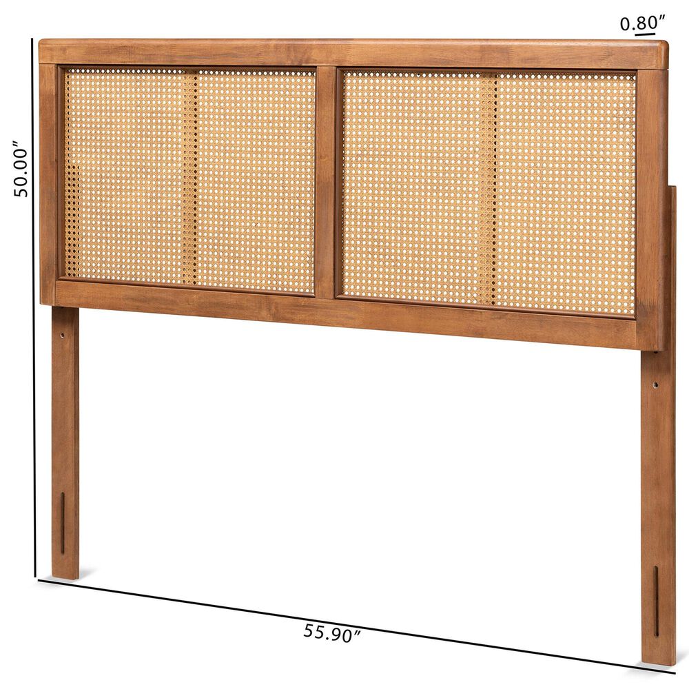 Baxton Studio Gilbert Full Panel Headboard in Ash Walnut, , large